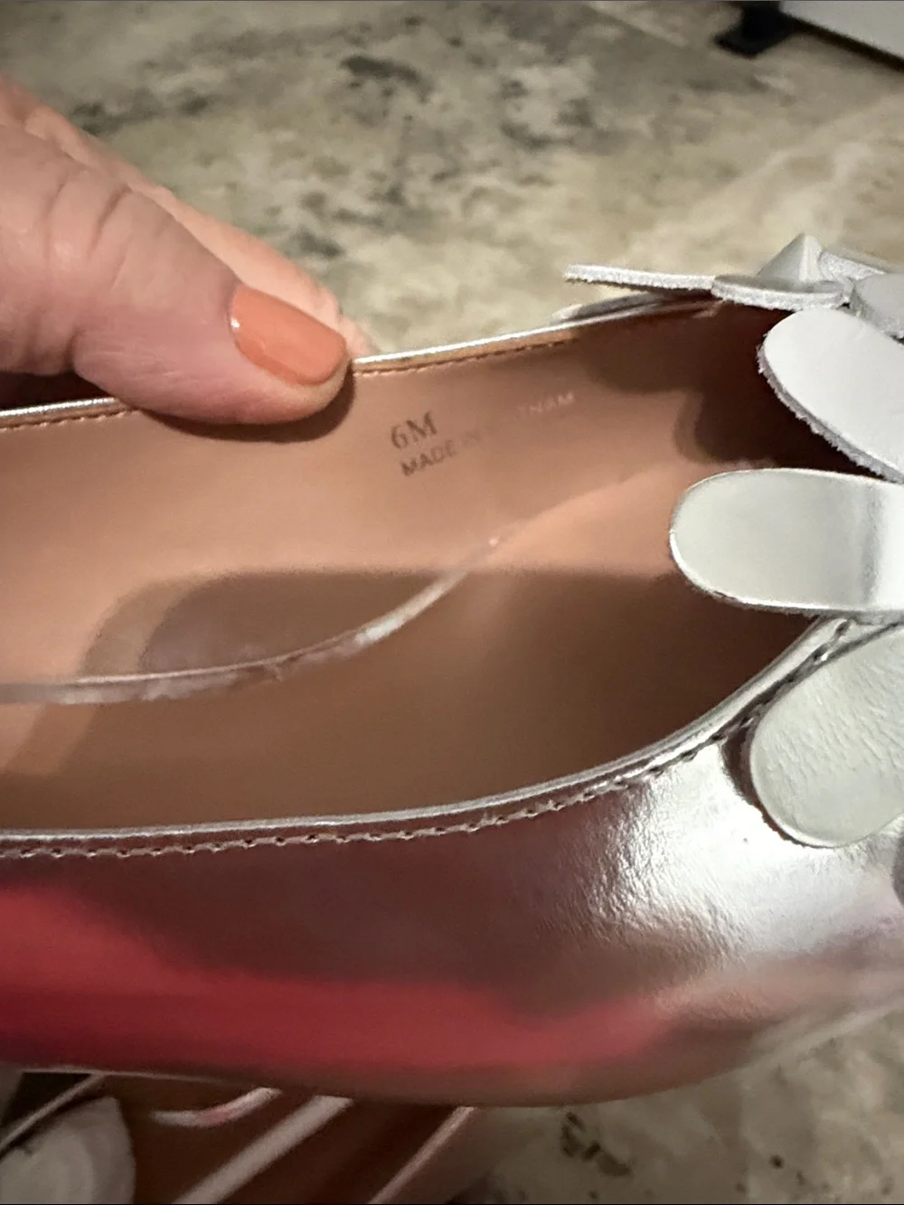 Women's Narcisus Silver Pointed Toe Floral Ballet Flats